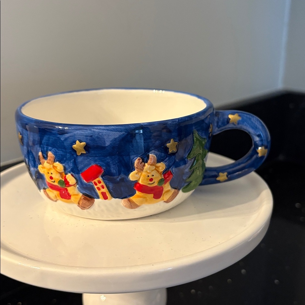 Sweet Teapot Tea for One Christmas Santa Reindeer Farmhouse Cottagecore - Picture 10 of 15